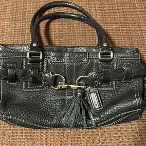 Coach Black Pebble Leather Handbag